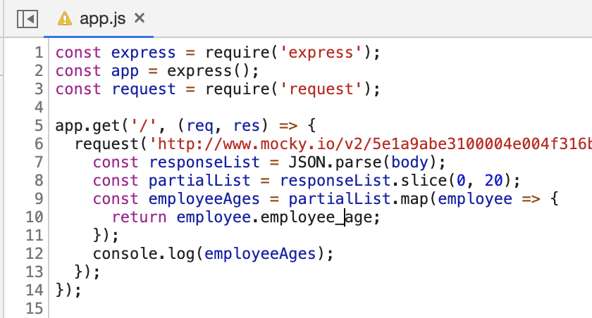 A screenshot showing the yellow triangle once this occurs