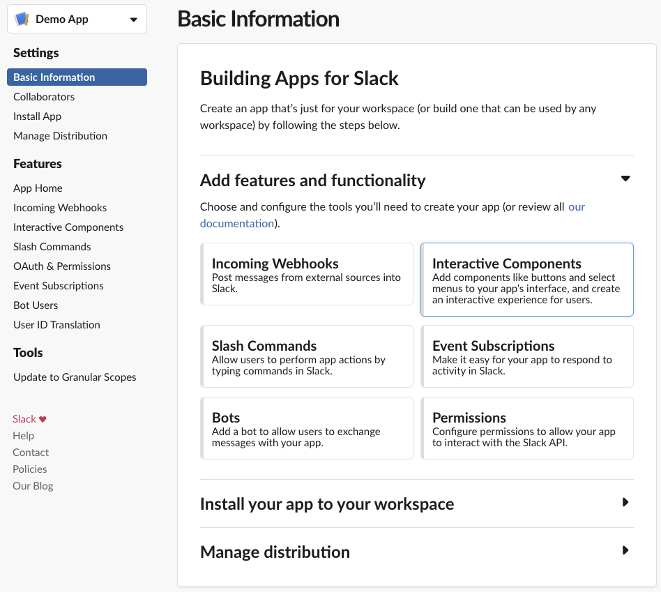 The initial screen that'll be shown when a new app is created